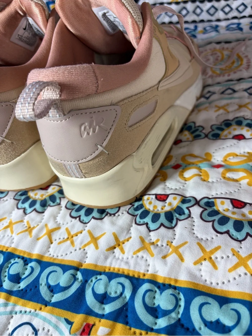 Nike Peach and Pink Lace-Up Sneakers
